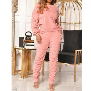 Ruched Sweatshirt & Pant Set (M)